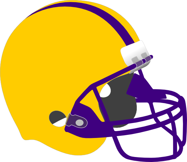 Download Free Printable Clipart And Coloring Pages - Purple And Gold Football Helmet - Png Download (600x519), Png Download