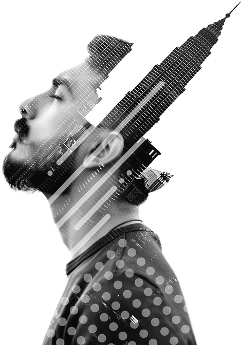 Double Exposure, Man, People, Art, Business, Guy - Petronas Twin Towers Clipart (614x720), Png Download