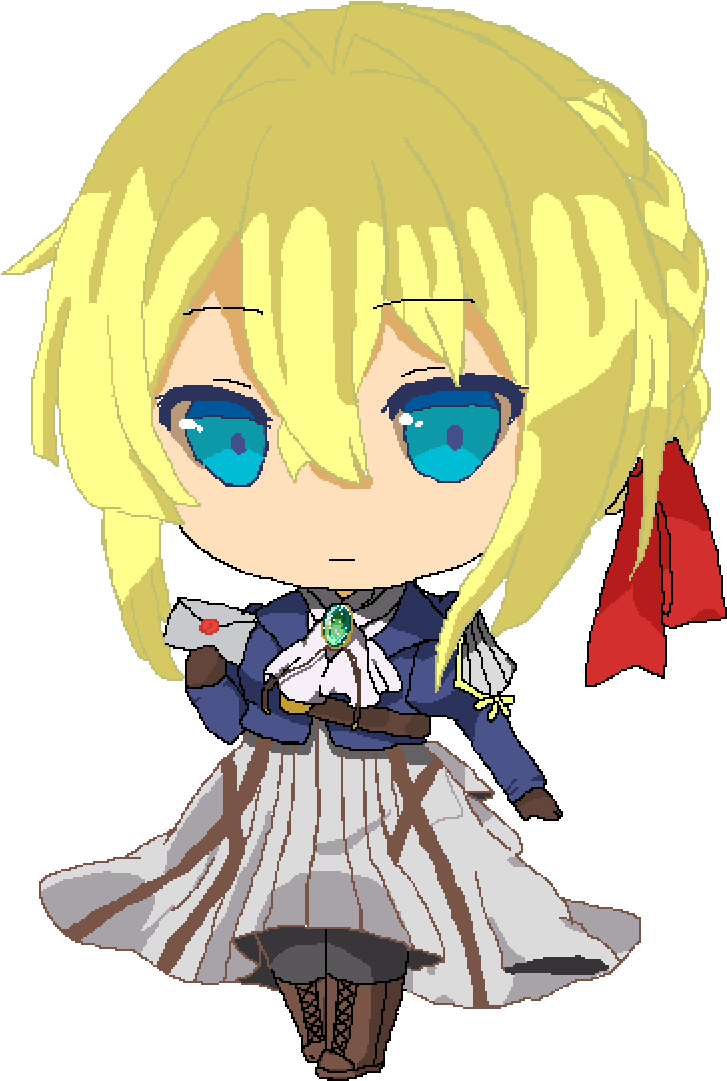 Chibi Violet Evergarden - Violet Evergarden Chibi Clipart (1200x1200), Png Download