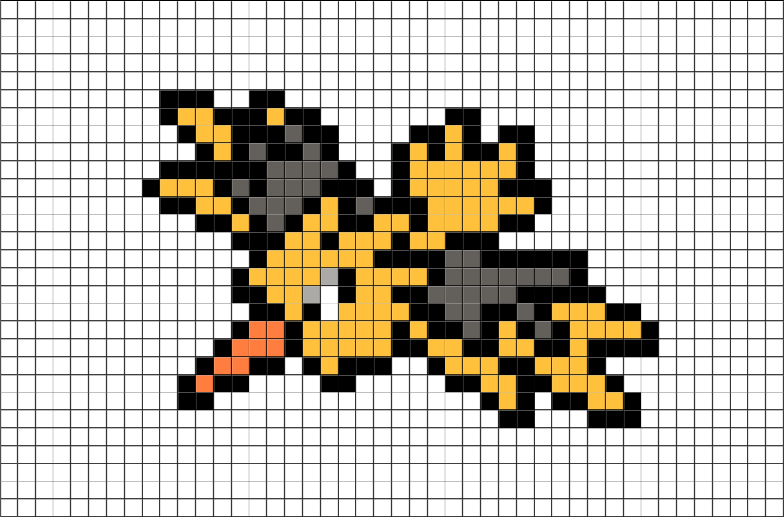 2 Download The Template - Zapdos Pixel Art Clipart (880x581), Png Download
