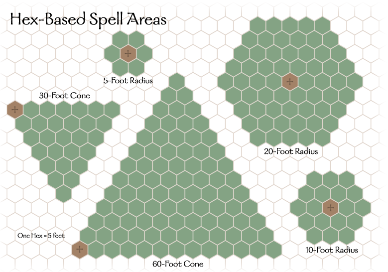 Hex-based Spell Areas - Hex Grid Clipart (779x546), Png Download