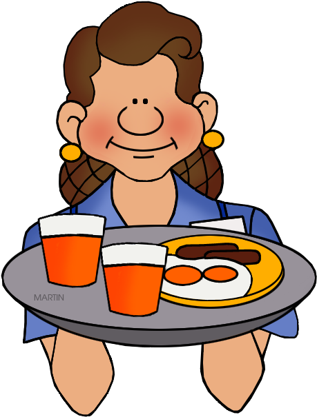 Pendent Clipart Waiter - Serve The Food Clipart - Png Download (494x648), Png Download