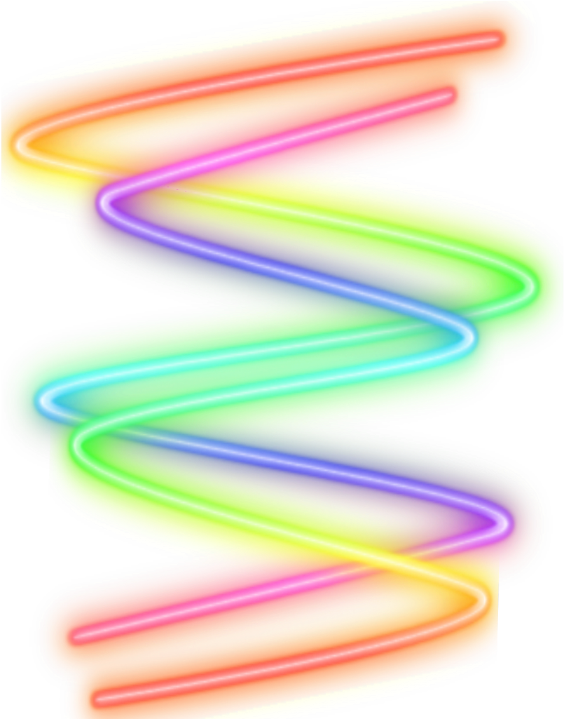 Neon Glow Glowing Zigzag Rainbow Freetoedit - Zig Zag Neon Png Clipart (1024x1024), Png Download