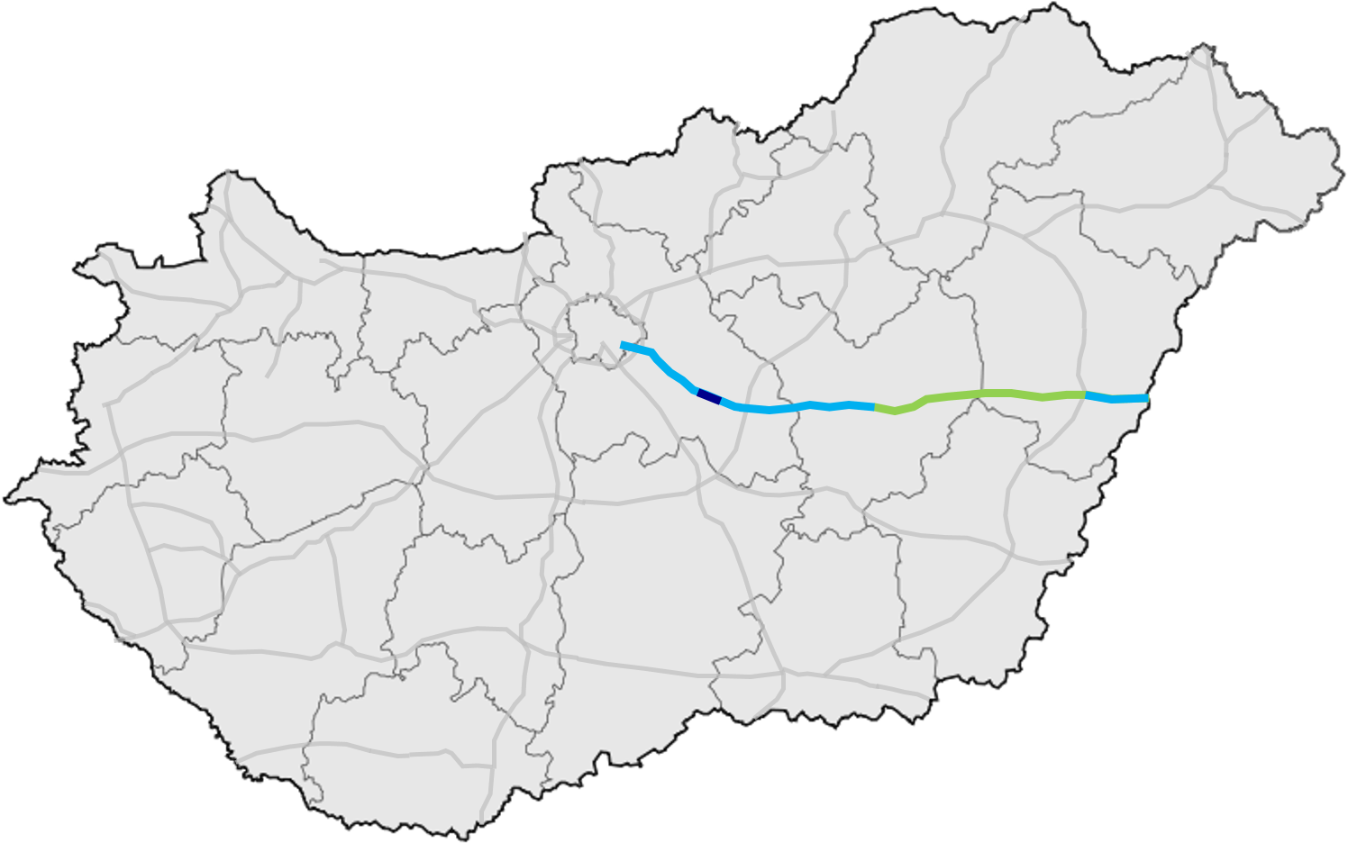 M4 Autópálya Hungary - M8 Hungary Clipart (1572x1112), Png Download