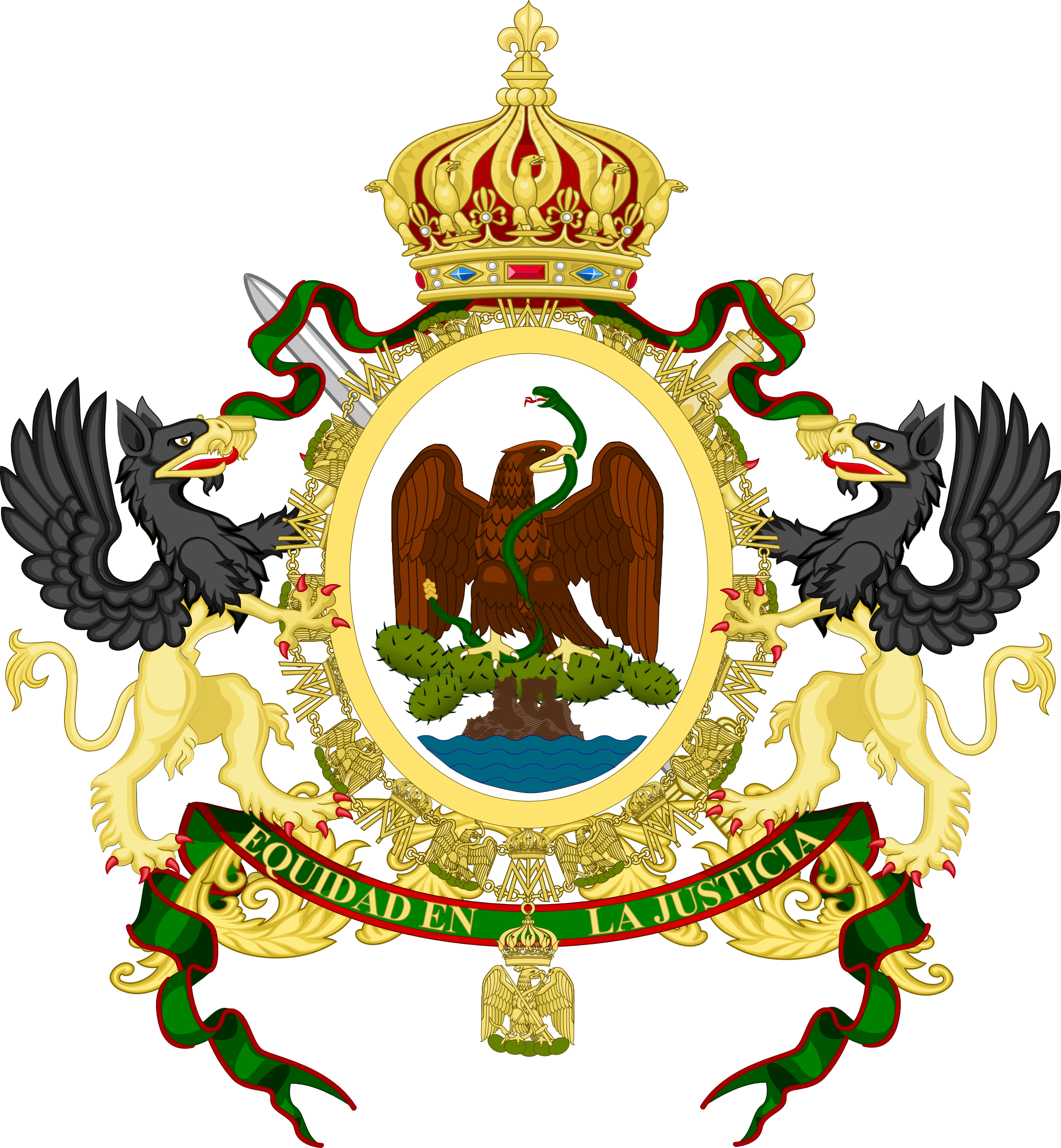 Imperial Mexican Coat Of Arms Clipart Large Size Png Image PikPng