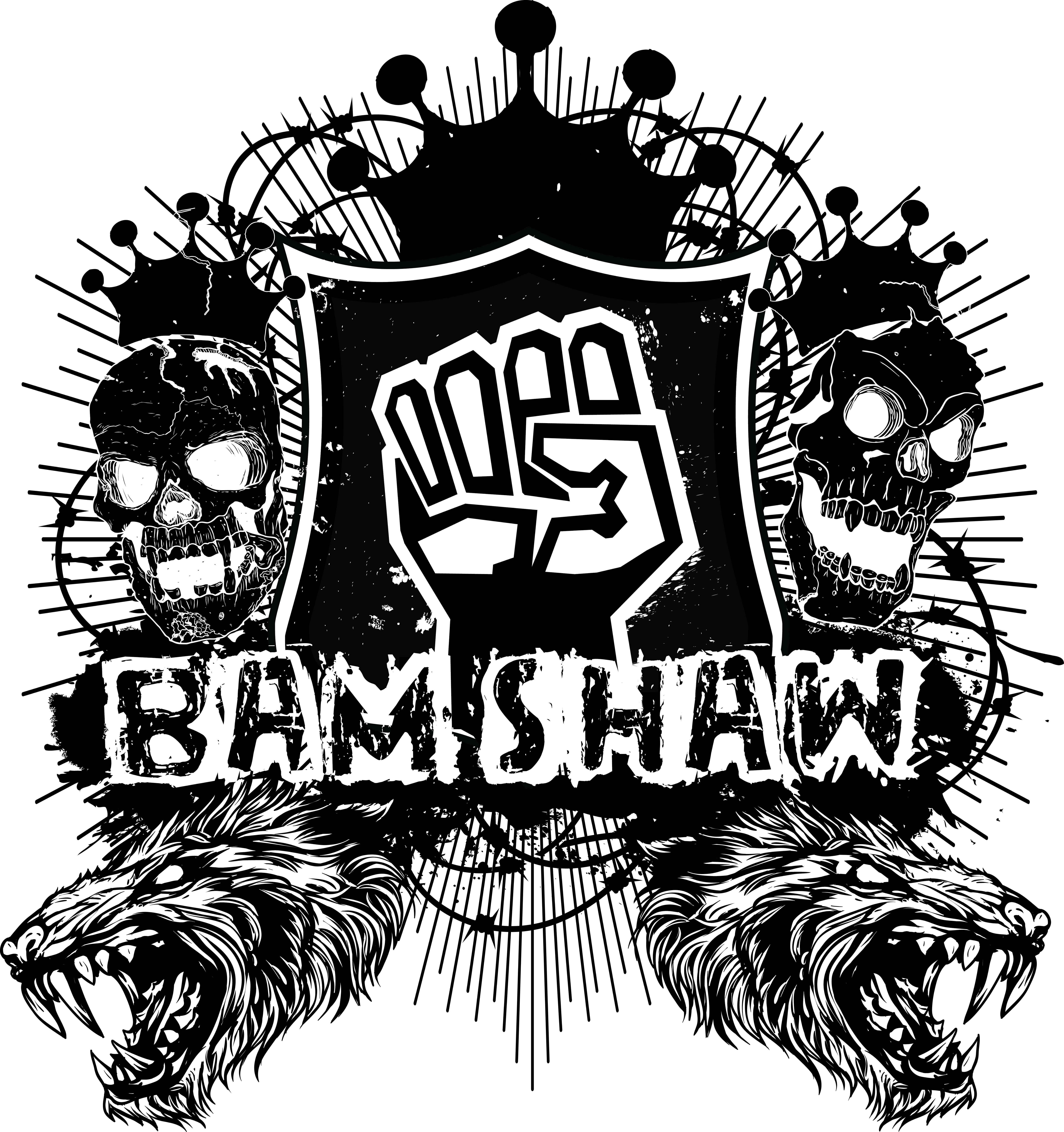 Bam Out Bamshawskullwolf Clipart (6013x6399), Png Download