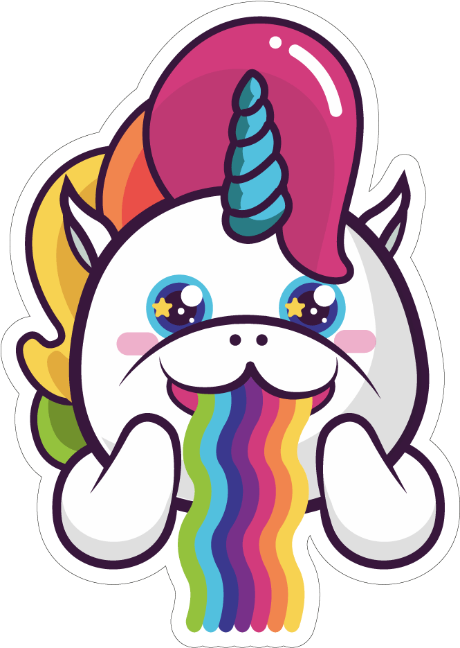 Unicrnio Unicorn Kawaii Fofo Cute - Sick Unicorn Clipart (1000x1000), Png Download