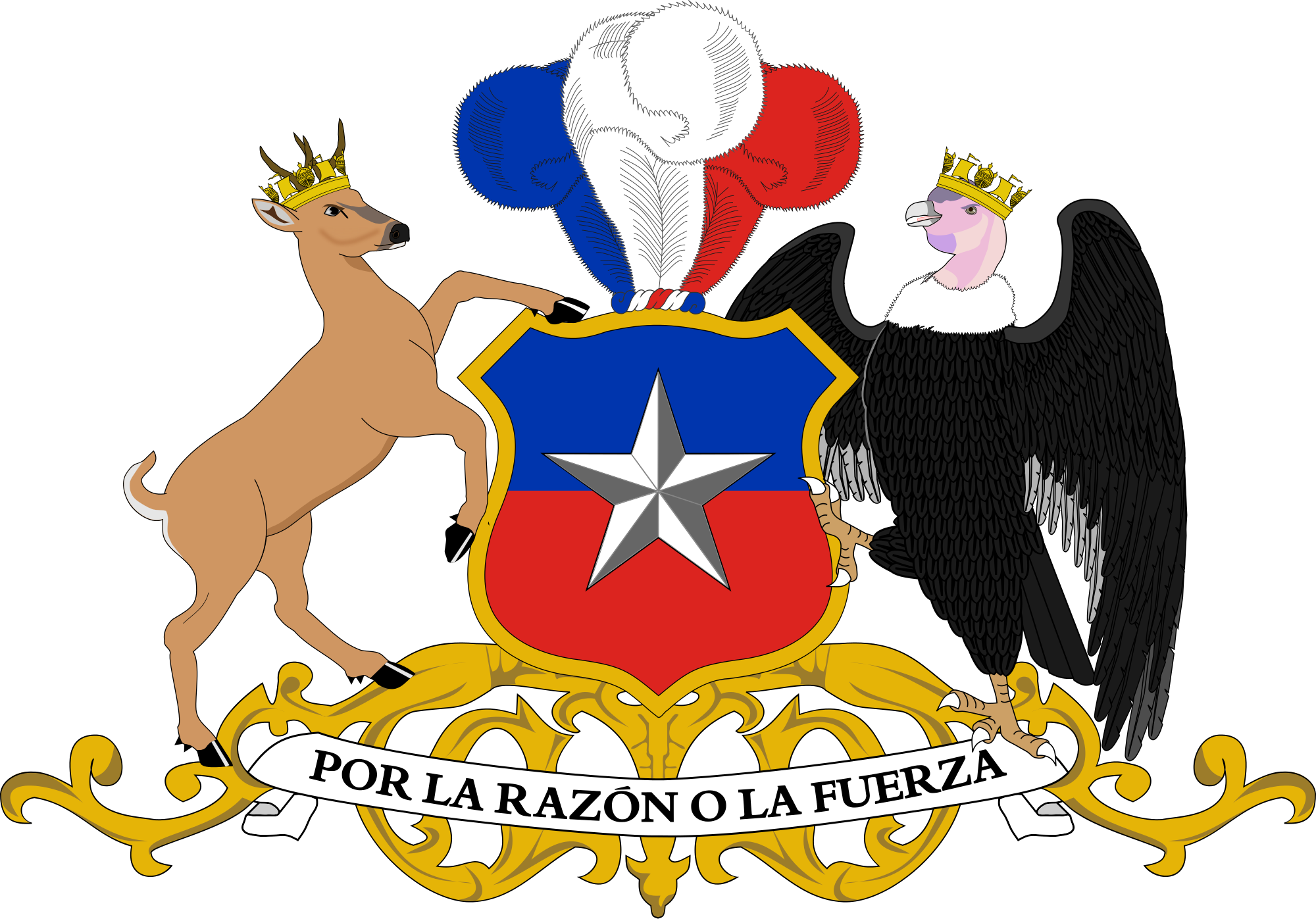 Coat Of Arms De Chile Clipart (2000x1397), Png Download