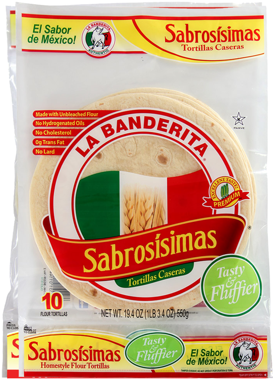 Large Sabrosisima Flour Tortillas - Corn Tortilla Clipart (712x882), Png Download