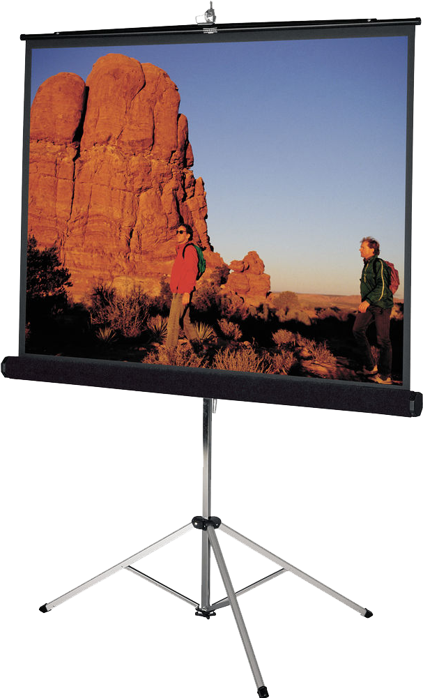Da-lite Picture King Projection Screen With Tripod Clipart (607x1001), Png Download