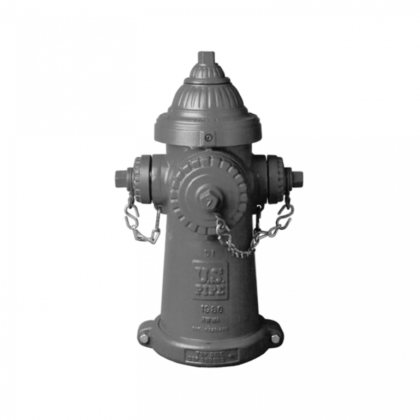 Fire Pipe Transparent Background Png - Fire Hydrant Gray Clipart (850x850), Png Download