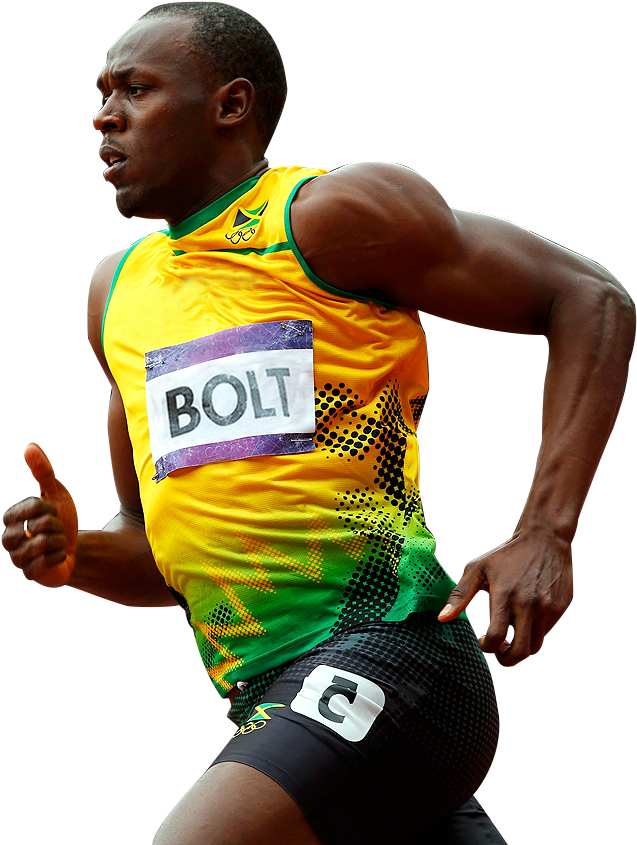 Usain Bolt Clipart Png - Usain Bolt Running Png Transparent Png (1280x861), Png Download
