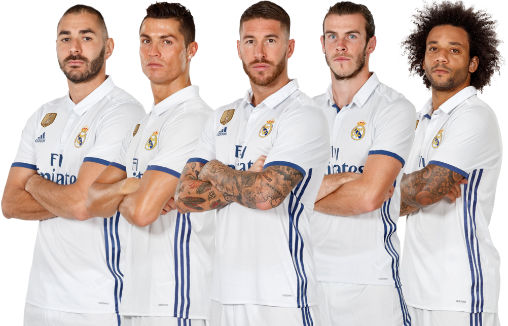 Las Estrellas Del Madrid Promocionan La Selfie - Real Madrid Jugadores Png Clipart (1024x642), Png Download