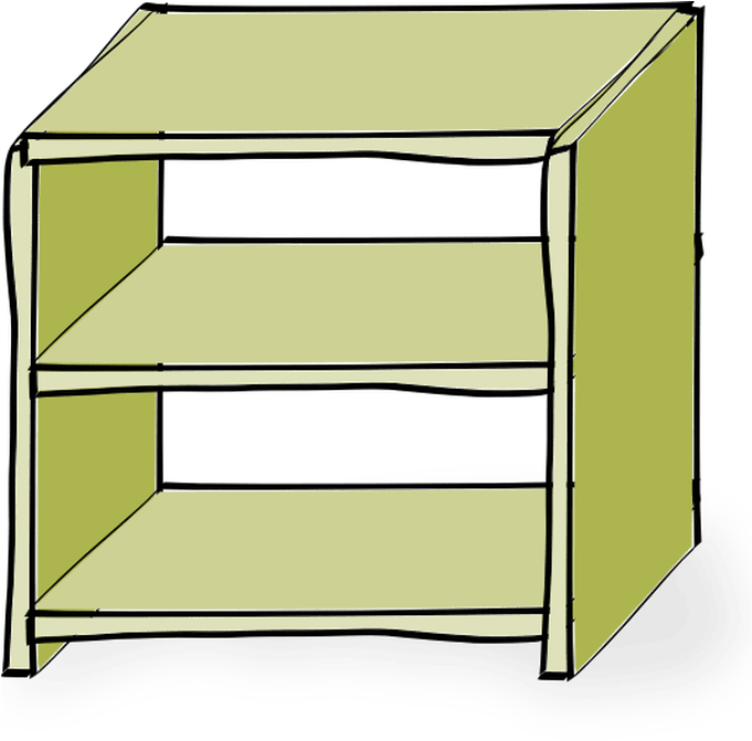 Bookshelf Clip Black And - Shelves Clipart - Png Download (680x680), Png Download