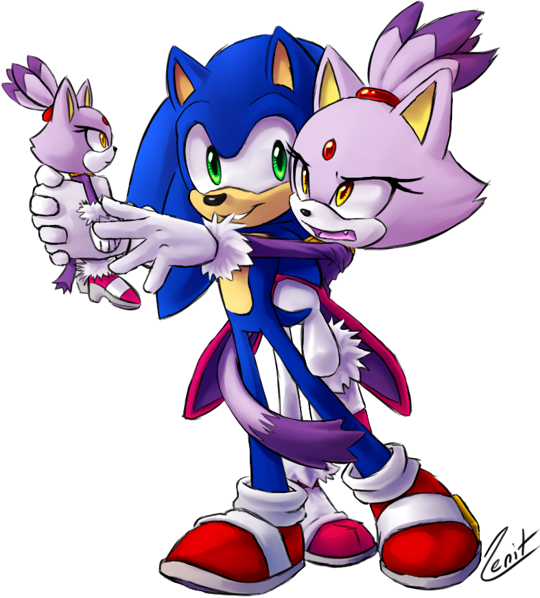 Baby Blaze The Cat And Silver The Hedgehog Clipart (787x872), Png Download
