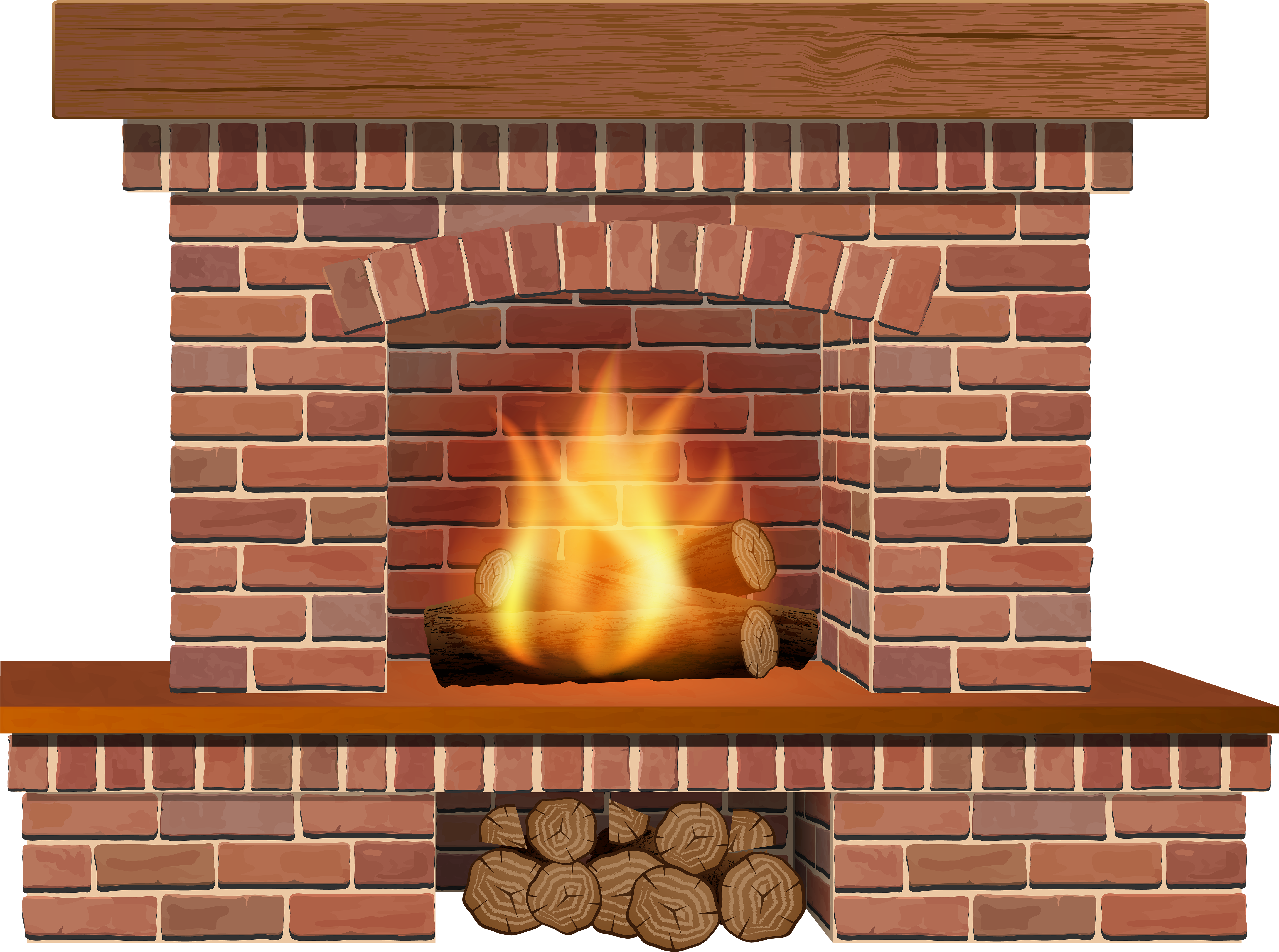 Christmas Fireplace Clipart - Png Download (7000x5202), Png Download