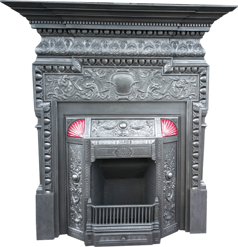 Cast Iron Victorian Fireplace Transparent Background - Victorian Fireplace Transparent Background Clipart (812x843), Png Download