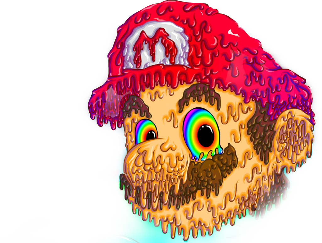 Mario Sticker - Psychedelic Mario Clipart (1024x772), Png Download