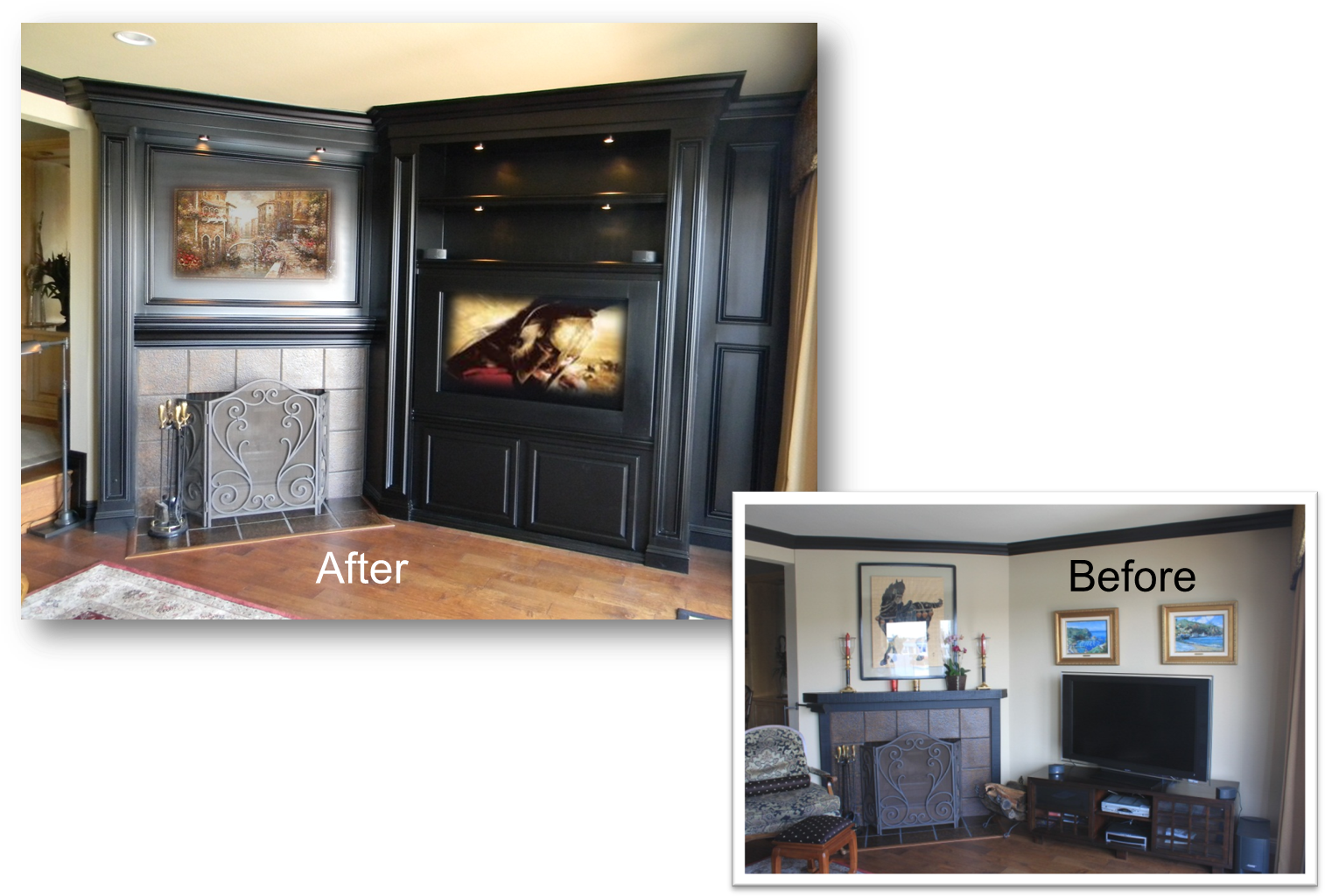 Corner Entertainment Center With Fireplace Corner Designs Clipart (1514x1024), Png Download