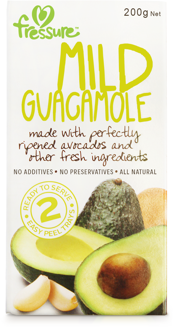 Mild Guacamole - Fressure Foods Guacamole Mild 200g Clipart (600x1350), Png Download