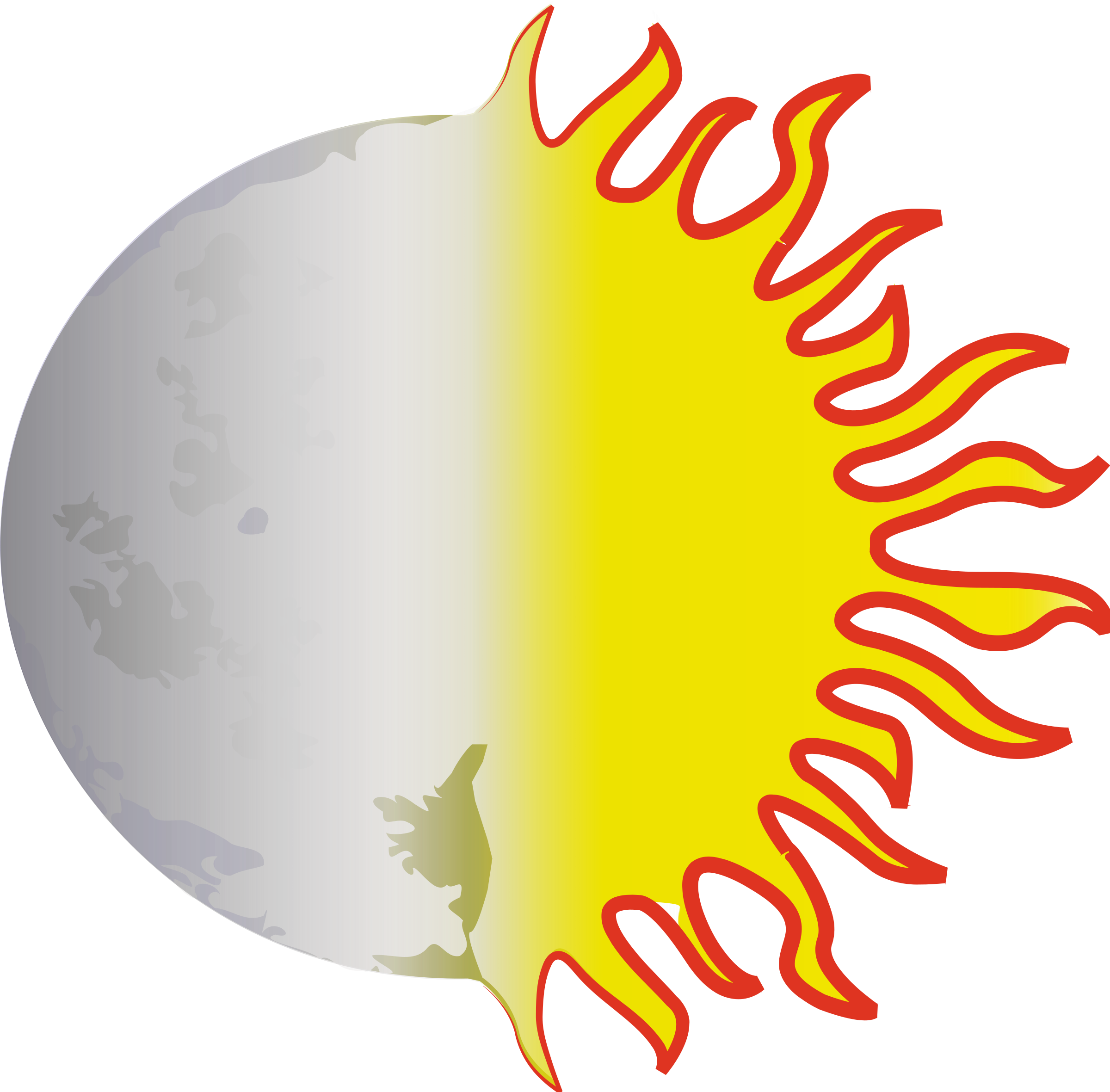 Trippy Clipart Sun - Sun And Moon Transparent - Png Download (2400x2361), Png Download