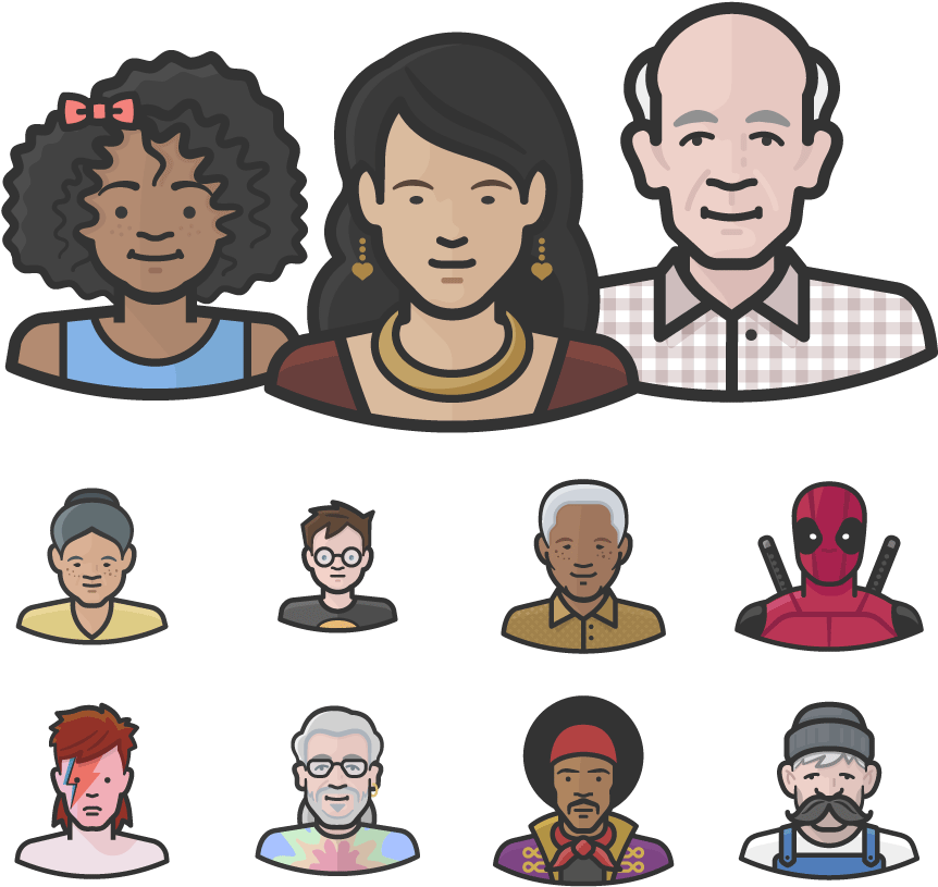 Diversity Avatars Preview - Cartoon Clipart (900x900), Png Download