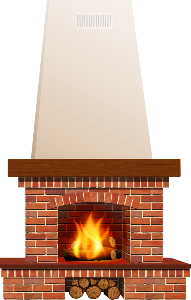 Fireplace Clipart Home - Christmas Fireplace Clipart - Png Download (653x1024), Png Download