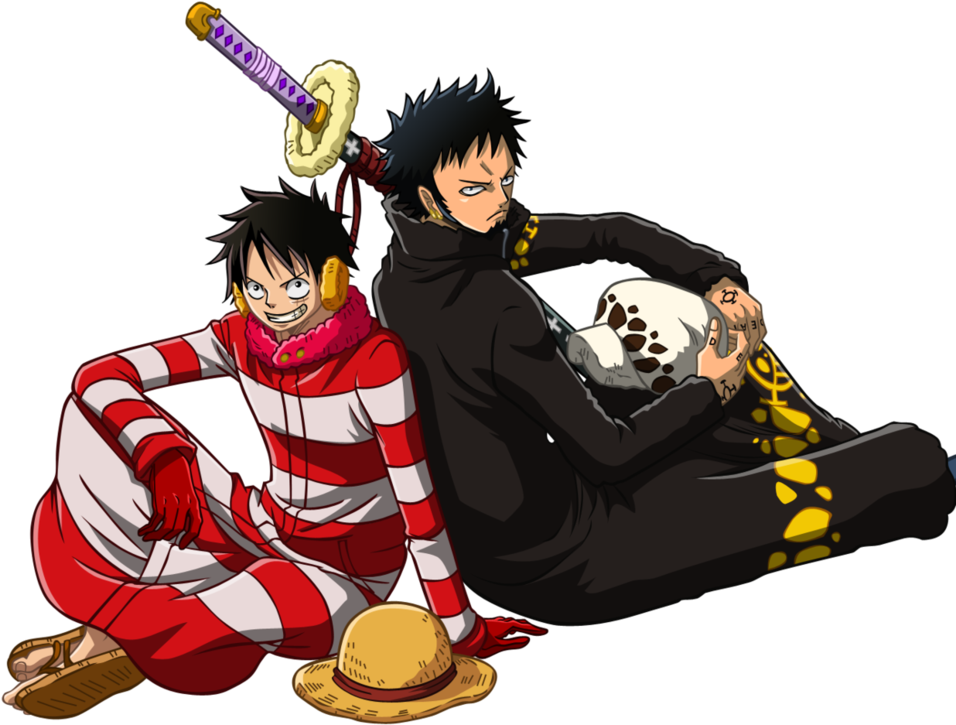 Luffy And Law By Narusailor - Monkey D Luffy Best Friend Clipart (956x725), Png Download