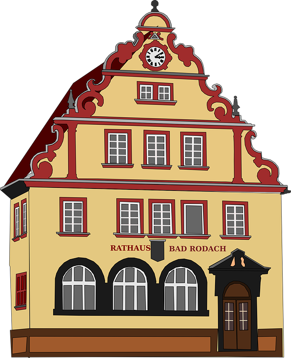 Town Hall Town-hall City Hall Guildhall House - Bad Rodach Clipart (586x720), Png Download