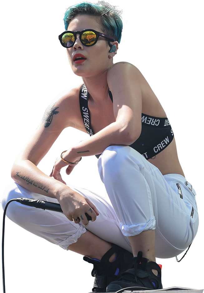 Halsey - Sitting Clipart (1000x938), Png Download