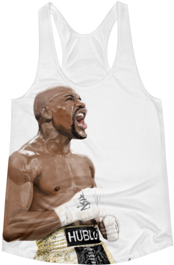 Mayweather Painted Women's Racerback Tank - Active Tank Clipart (600x600), Png Download