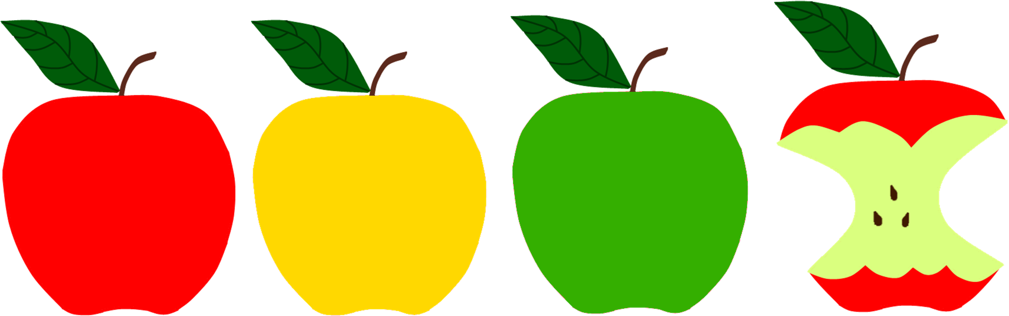 Apples Sunflower Storytime - Red Yellow Green Apple Clipart (2043x641), Png Download