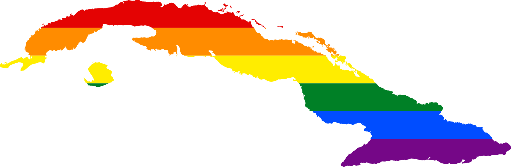 Lgbt Flag Map Of Cuba - Cuba Lgbt Clipart (1705x557), Png Download