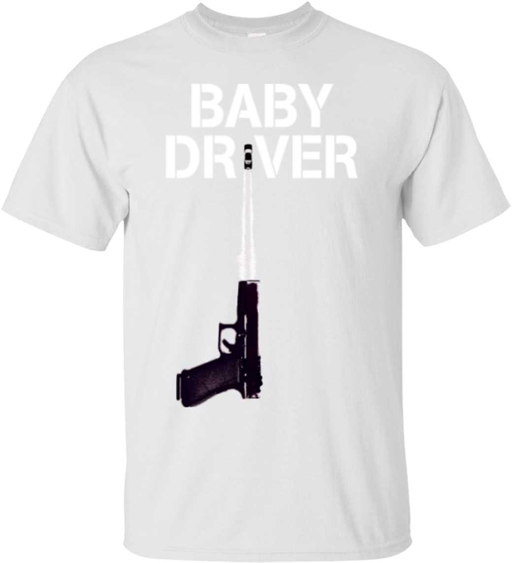 Baby Driver T Shirts Gunshot Hoodies Sweatshirts Clipart (1039x1143), Png Download