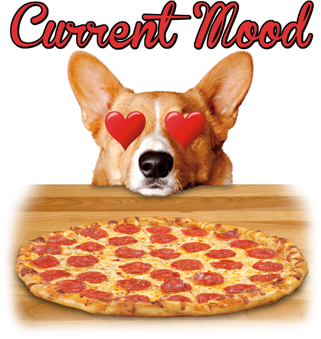 Current Mood Dog Heart Eyes Pizza - Senhora Pizza Porto Velho Cardapio Clipart (675x675), Png Download