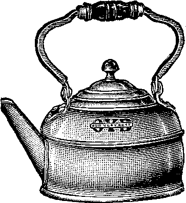 Antique Tea Pot - Tea Kettle Drawing Clipart (585x560), Png Download