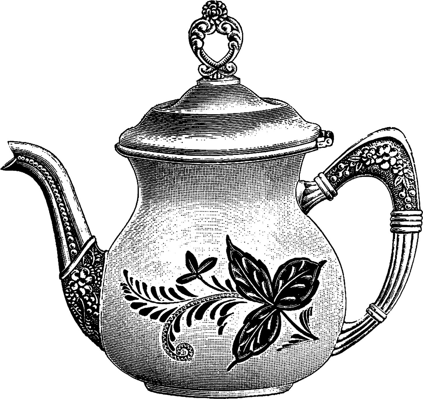 Antique Teapot Image Download - Teapot Clipart (1600x1509), Png Download