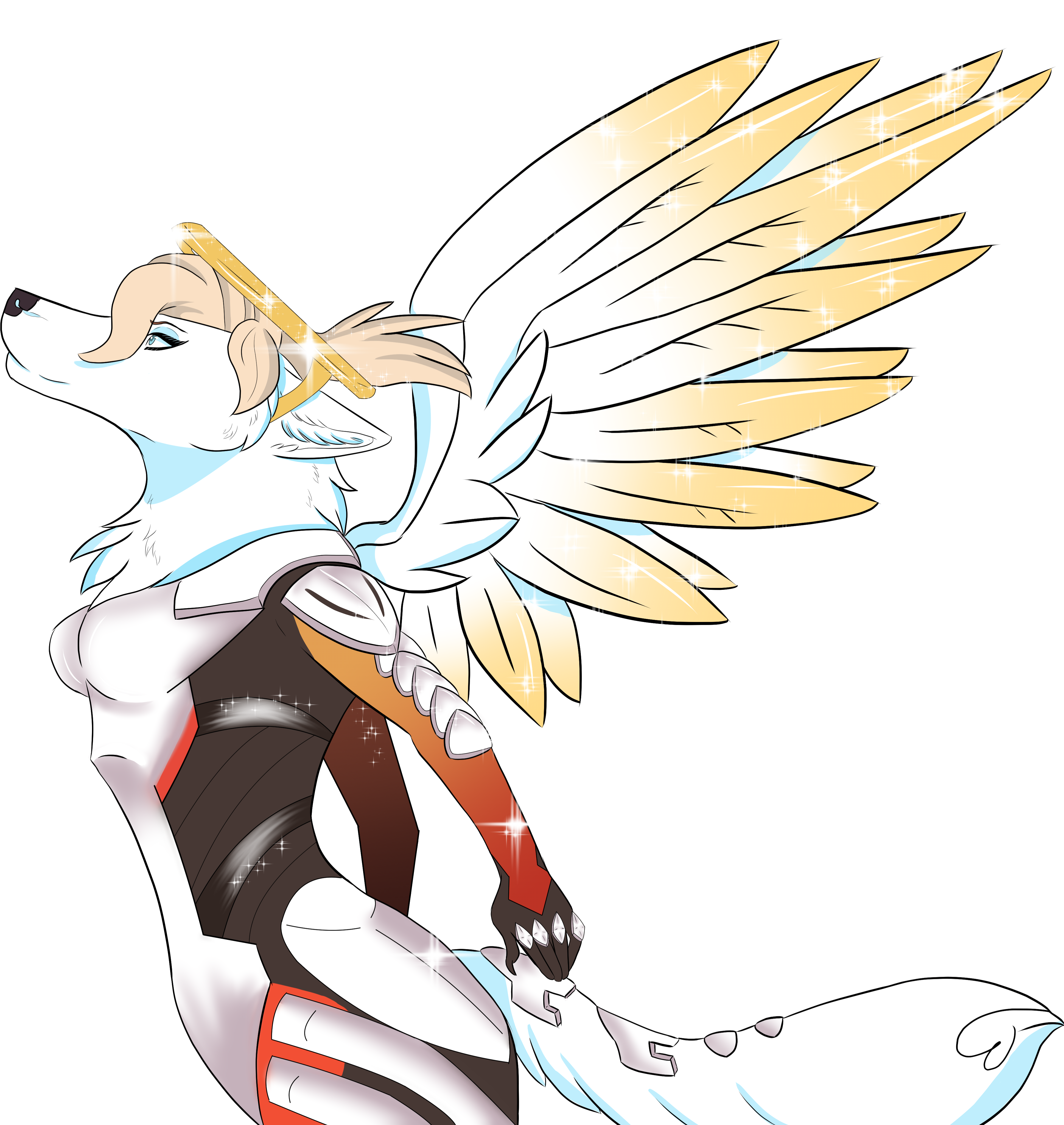 Overwatch - Mercy - Cartoon Clipart (4119x4101), Png Download