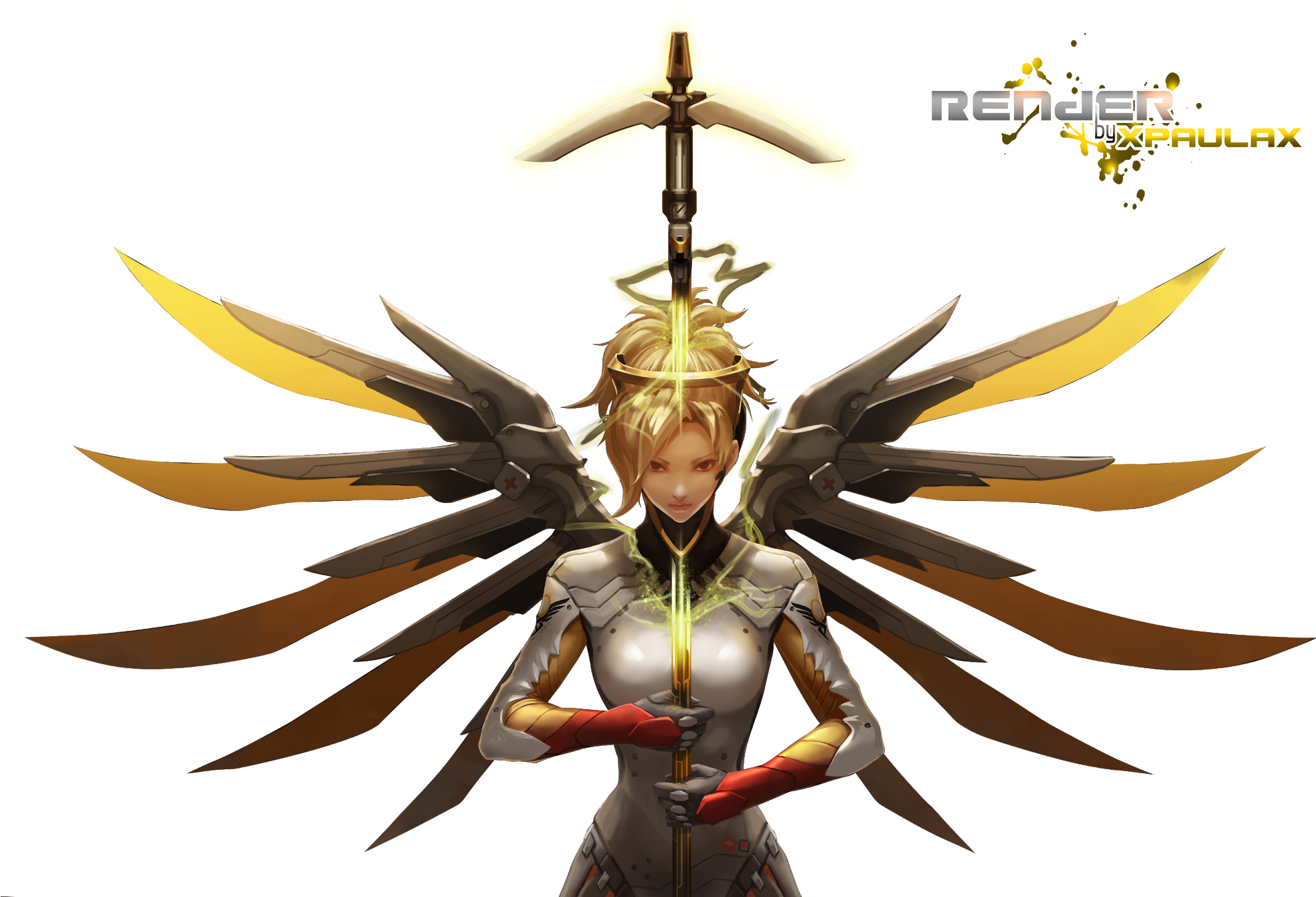 Overwatch Mercy Render Clipart (2048x1406), Png Download