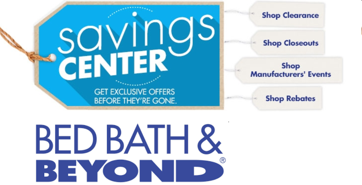 Image Of Bed Bath And Beyond Logo With Link To Bed - Bed Bath And Beyond Coupons Clipart (1174x603), Png Download
