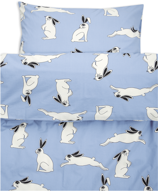 Medium Size Of Light Blue Bedroom Decor Comforter Bed - Mini Rodini Rabbit Bed Set Clipart (728x728), Png Download