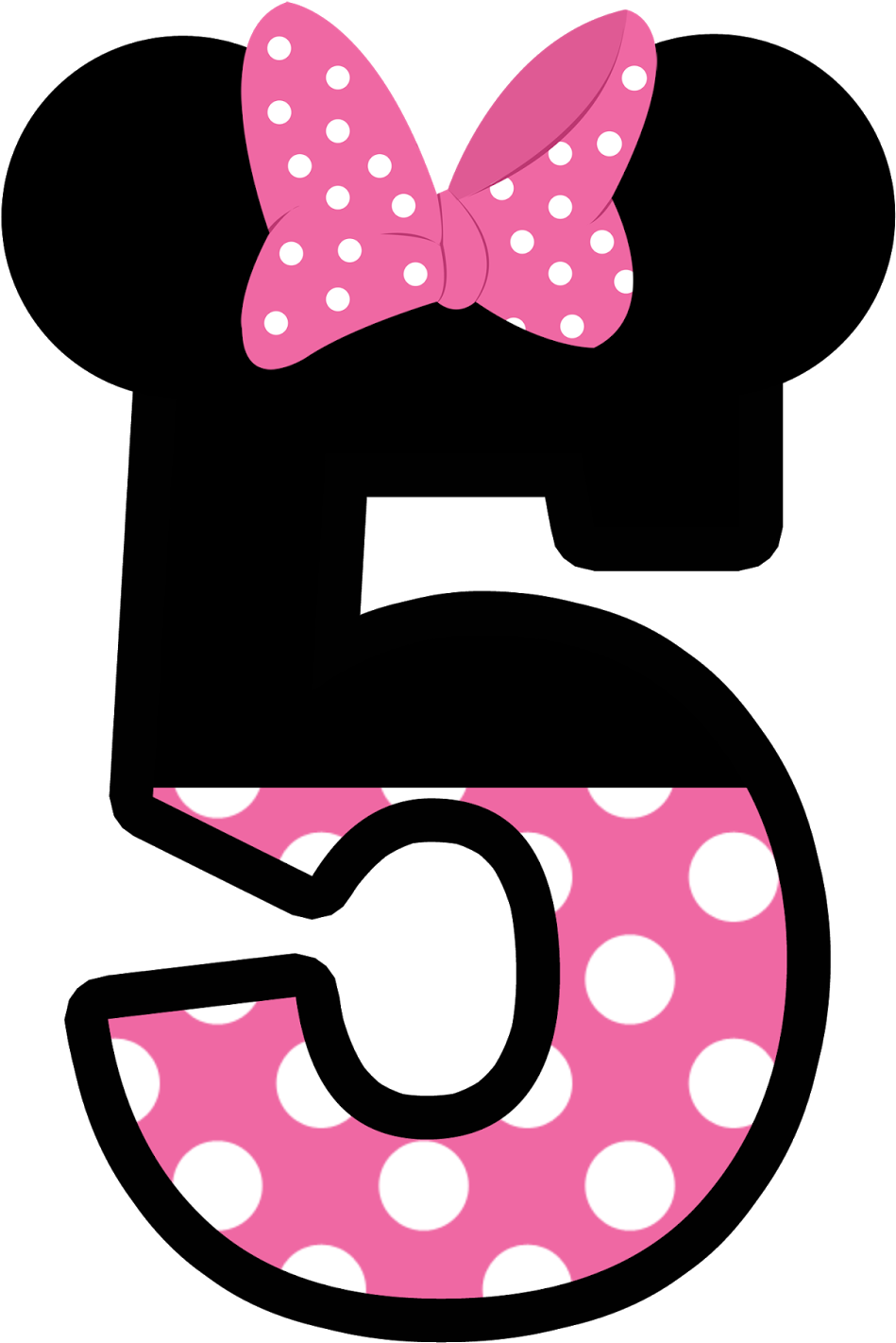 Numeros Estilo Minnie En Rosa - Minnie Mouse Number 6 Clipart (1005x1600), Png Download