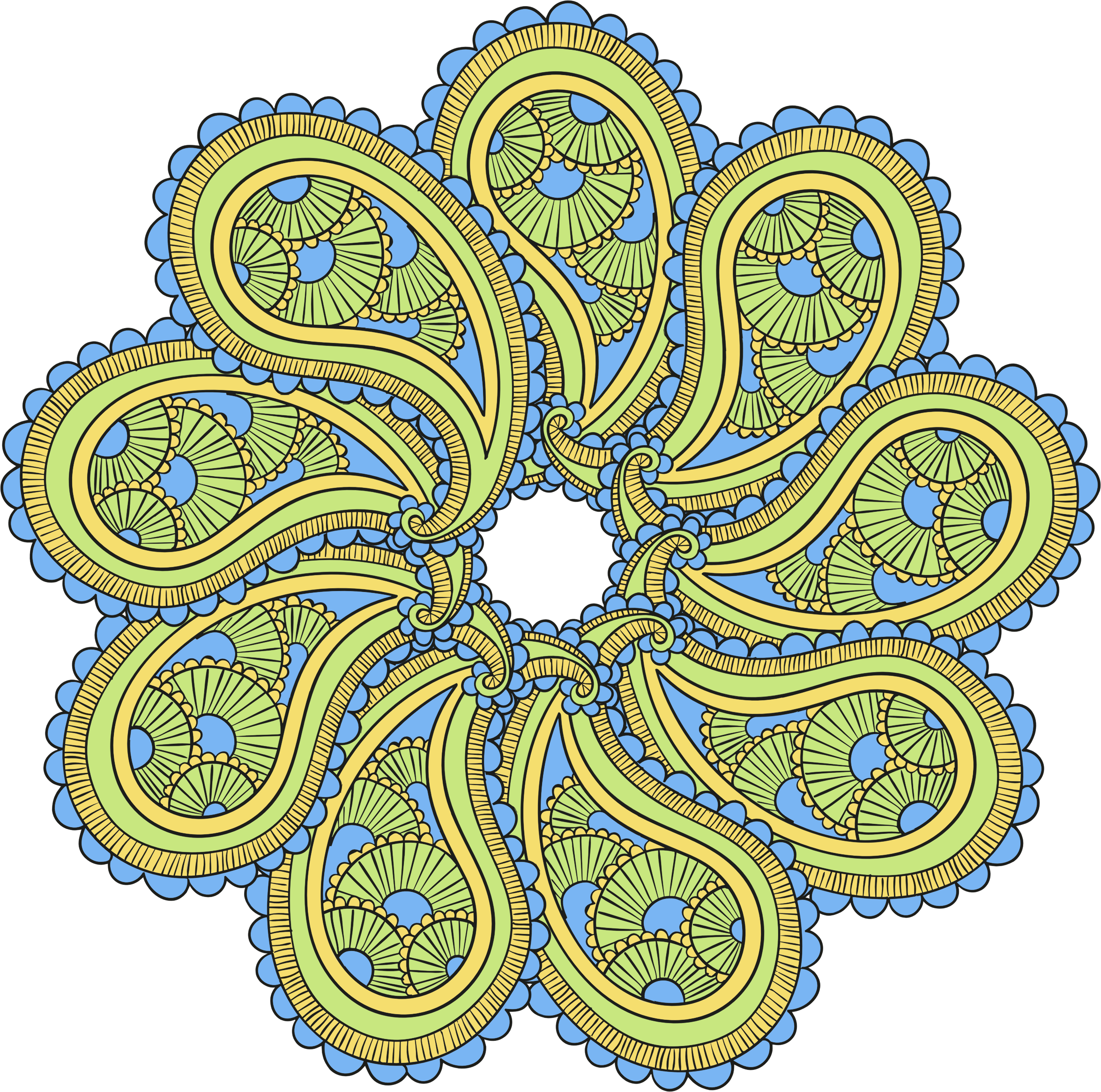 Big Image - Paisley Mandala Clipart (2350x2330), Png Download