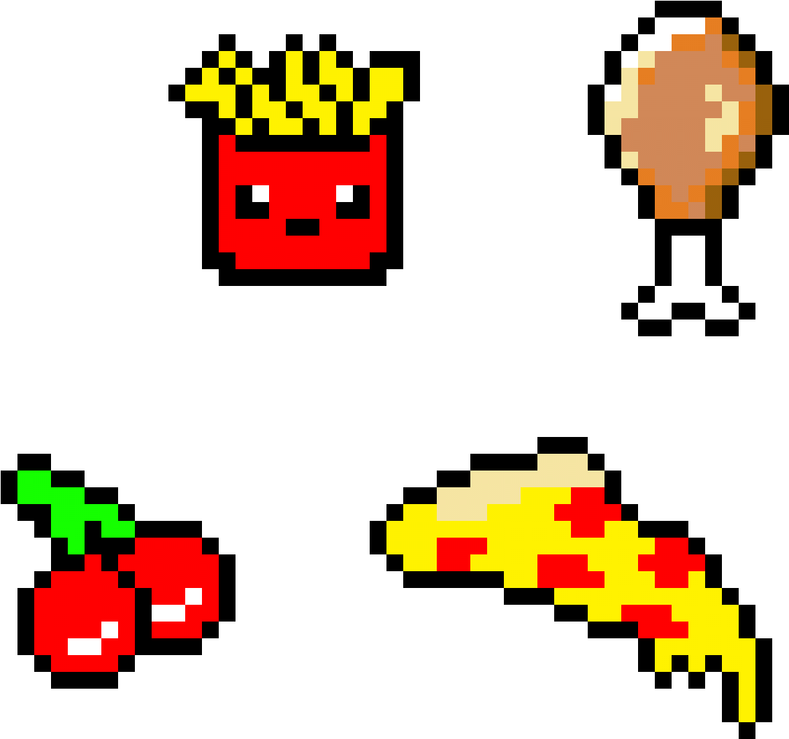Food 4 Dayz - Pixel Art Cute Food Clipart (1200x1200), Png Download