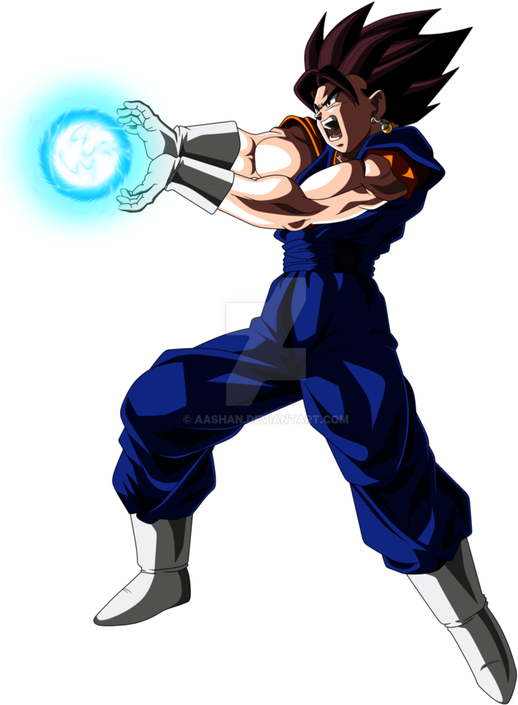 Vegito Kamehameha Pose Shooting Colored With Ball By - Dragon Ball Z Kamehameha Png Clipart (756x1056), Png Download