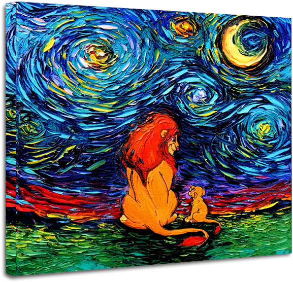 Lion King Art Starry Night - Starry Night Parody Art Clipart (800x600), Png Download