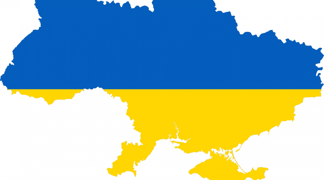 Russia, Ukraine - Ukraine Ssr Flag Map Clipart (1038x576), Png Download