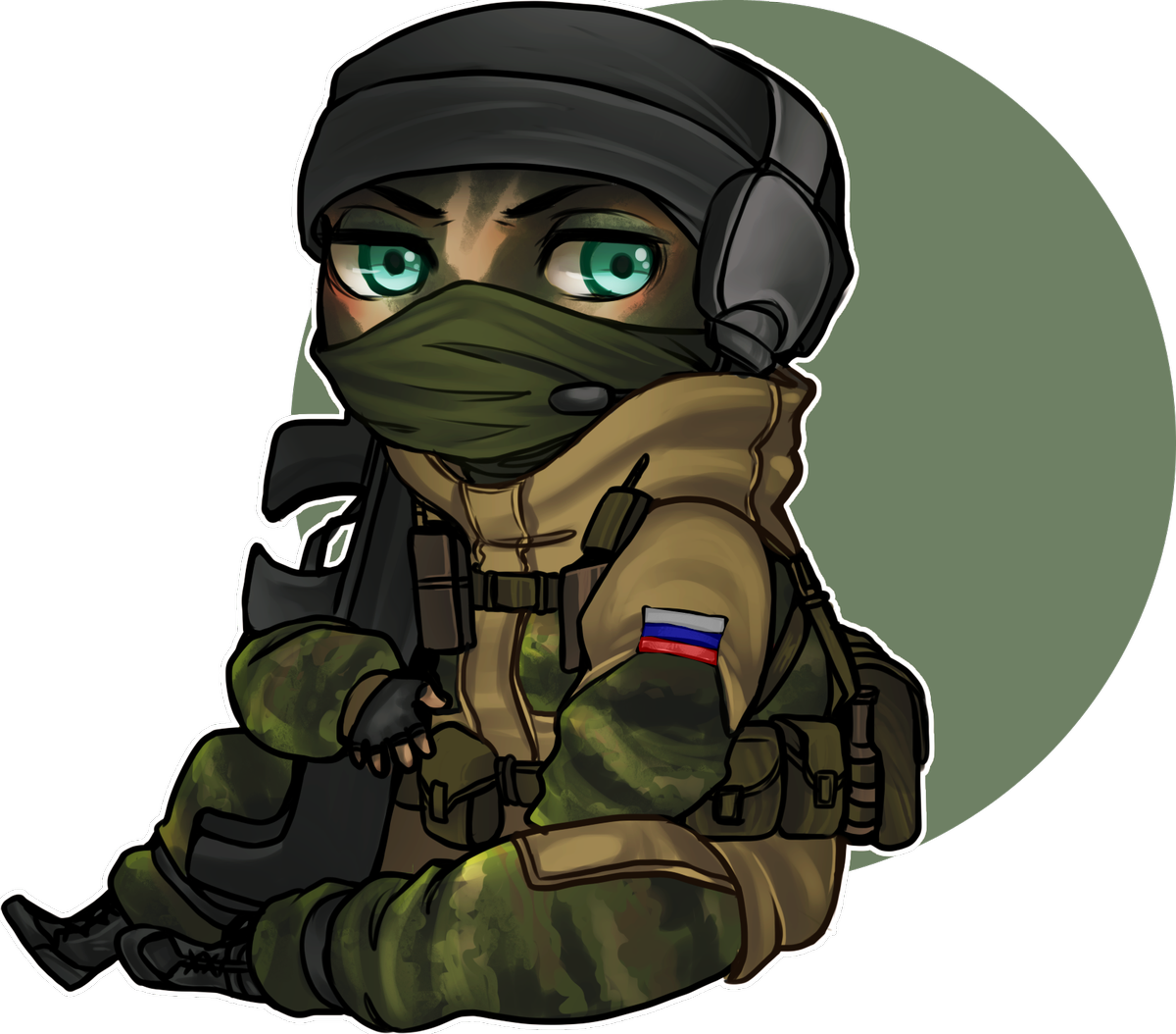 Tobbee - Glaz Rainbow Six Siege Chibi Clipart (1200x1054), Png Download