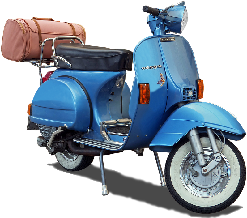 Motor Scooter, Vespa, Jewel, Historically, Restored - Vespa Classic Png Clipart (861x720), Png Download