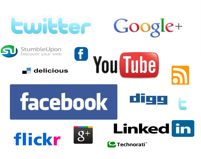 Social Network Icon Collage - Collage Of Social Networking Sites Clipart (960x720), Png Download